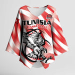 Custom Tunisia Basketball Kimono Sleeve Blouse Go Eagles of Carthage