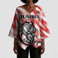 Custom Tunisia Basketball Kimono Sleeve Blouse Go Eagles of Carthage