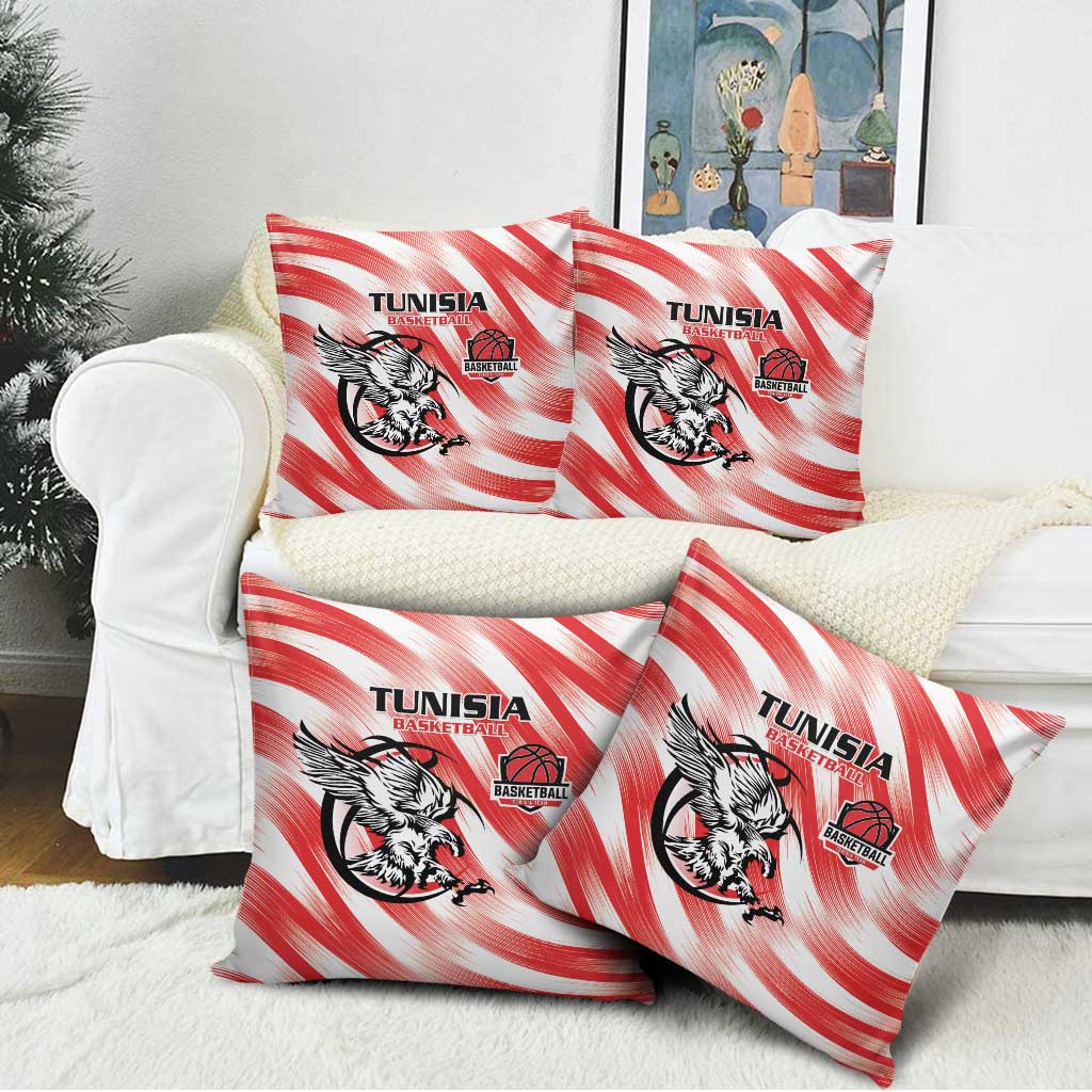 Tunisia Basketball Pillow Cover Go Eagles of Carthage