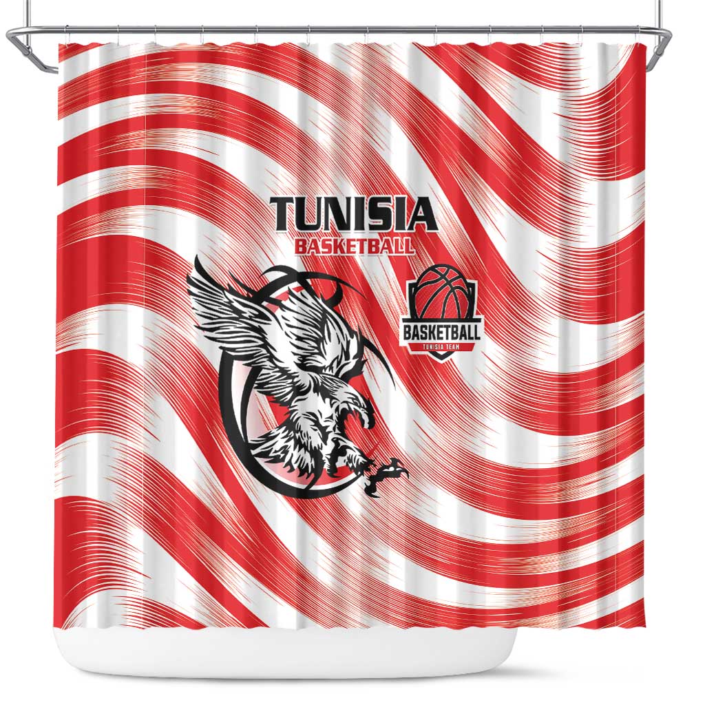 Afro Basketball Tunisia Shower Curtain Go Eagles of Carthage - African Pride