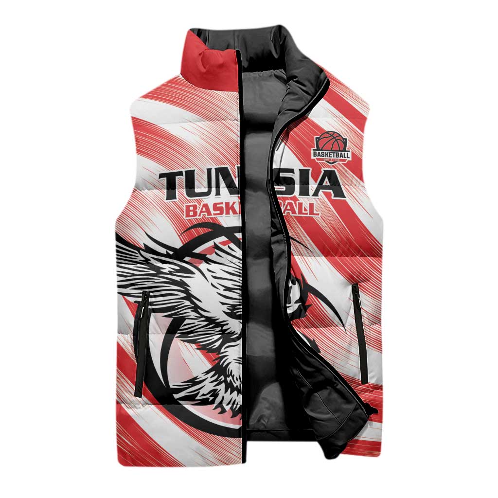 Custom Tunisia Basketball Sleeveless Puffer Jacket Go Eagles of Carthage