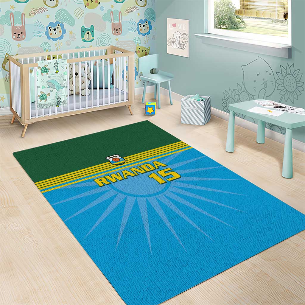 Afro Basketball Rwanda Custom Area Rug Go Champions - African Pride