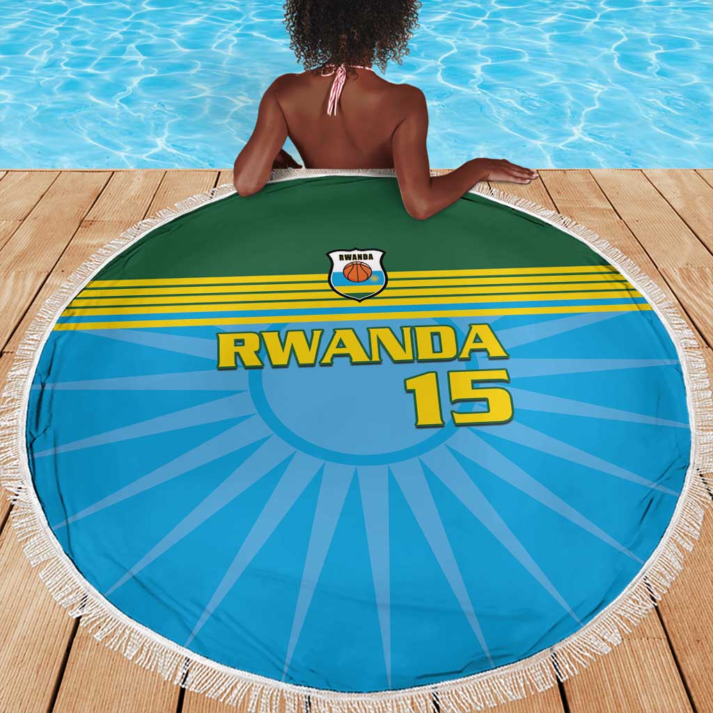 Afro Basketball Rwanda Custom Beach Blanket Go Champions - African Pride