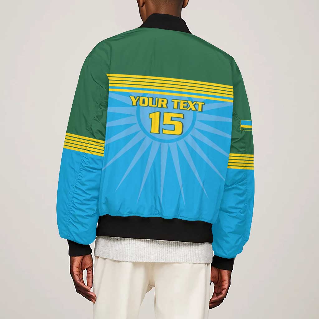 Afro Basketball Rwanda Custom Bomber Jacket Go Champions - African Pride