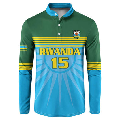 Custom Rwanda Basketball Button Sweatshirt Go Champions