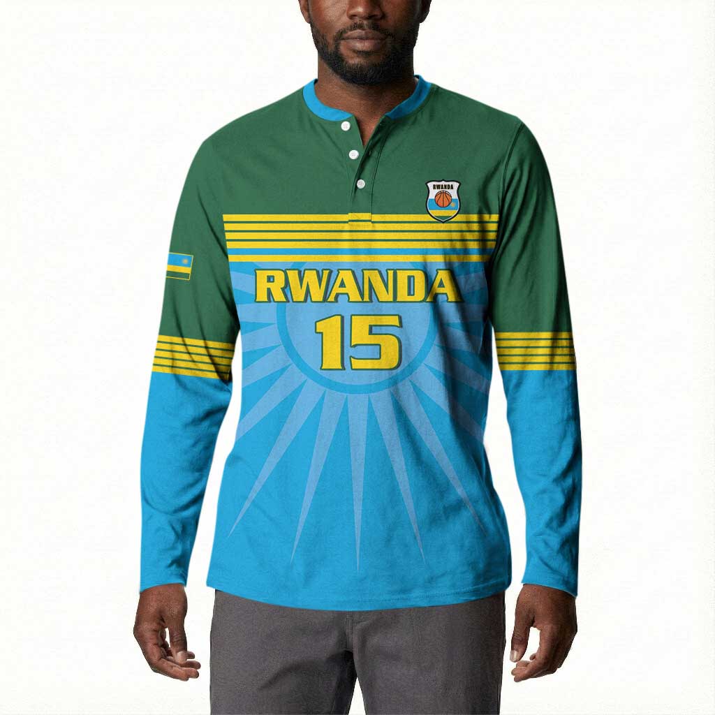 Custom Rwanda Basketball Button Sweatshirt Go Champions