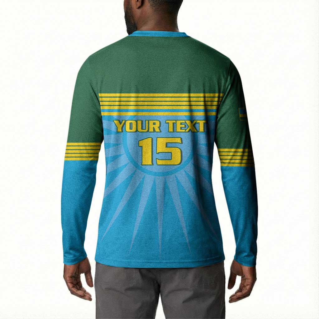 Custom Rwanda Basketball Button Sweatshirt Go Champions