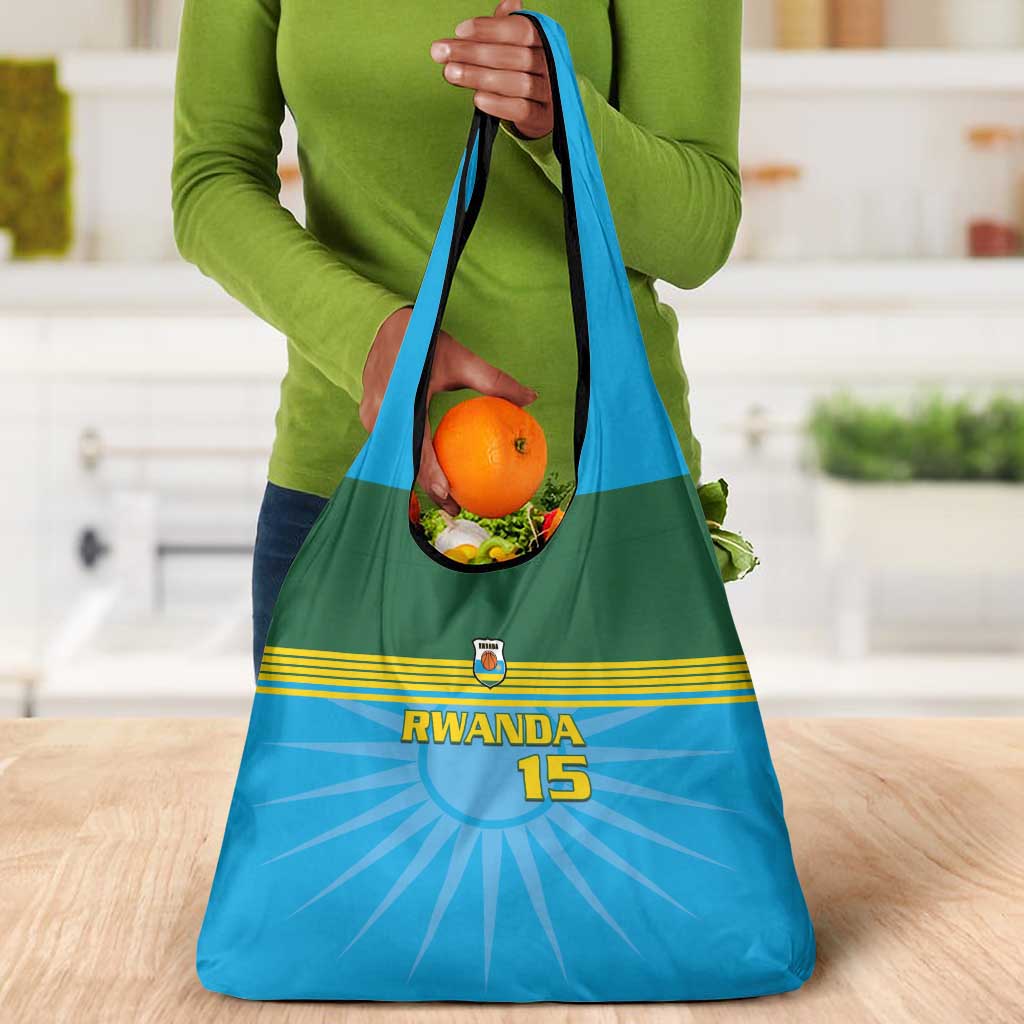 Afro Basketball Rwanda Custom Grocery Bag Go Champions - African Pride