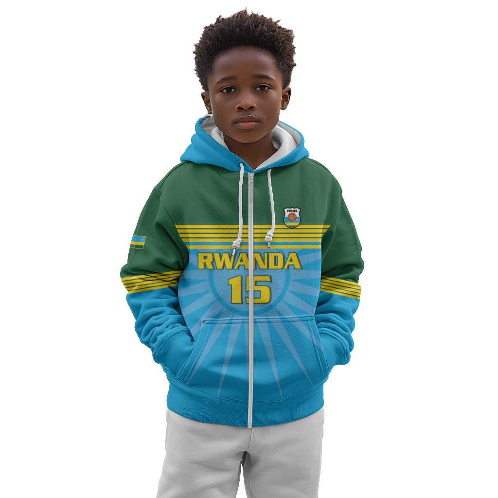 Afro Basketball Rwanda Custom Kid Hoodie Go Champions - African Pride