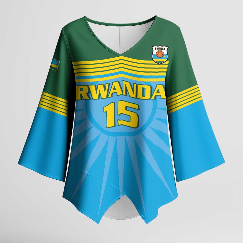 Custom Rwanda Basketball Kimono Sleeve Blouse Go Champions