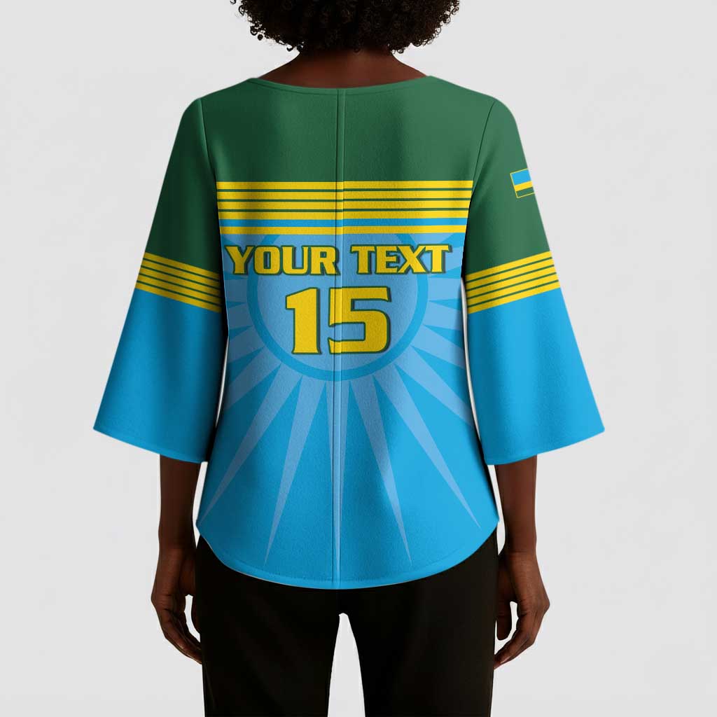 Custom Rwanda Basketball Kimono Sleeve Blouse Go Champions
