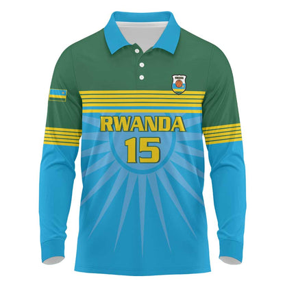 Afro Basketball Rwanda Custom Long Sleeve Polo Shirt Go Champions - African Pride