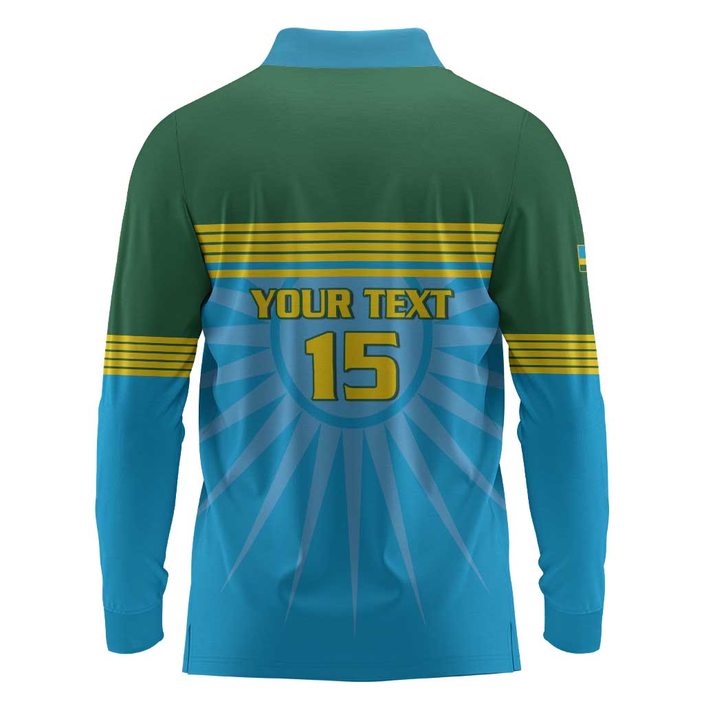 Afro Basketball Rwanda Custom Long Sleeve Polo Shirt Go Champions - African Pride