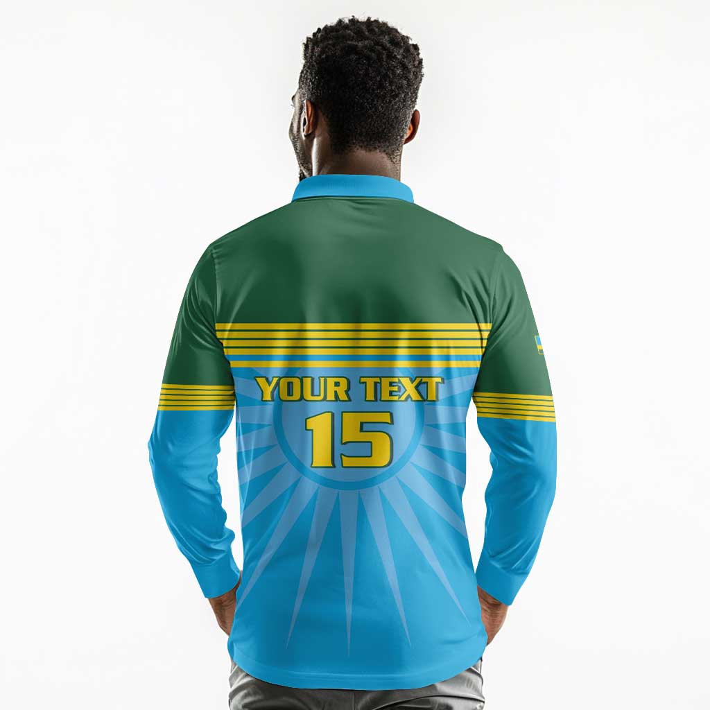 Afro Basketball Rwanda Custom Long Sleeve Polo Shirt Go Champions - African Pride