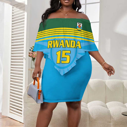 Afro Basketball Rwanda Custom Off Shoulder Short Dress Go Champions - African Pride