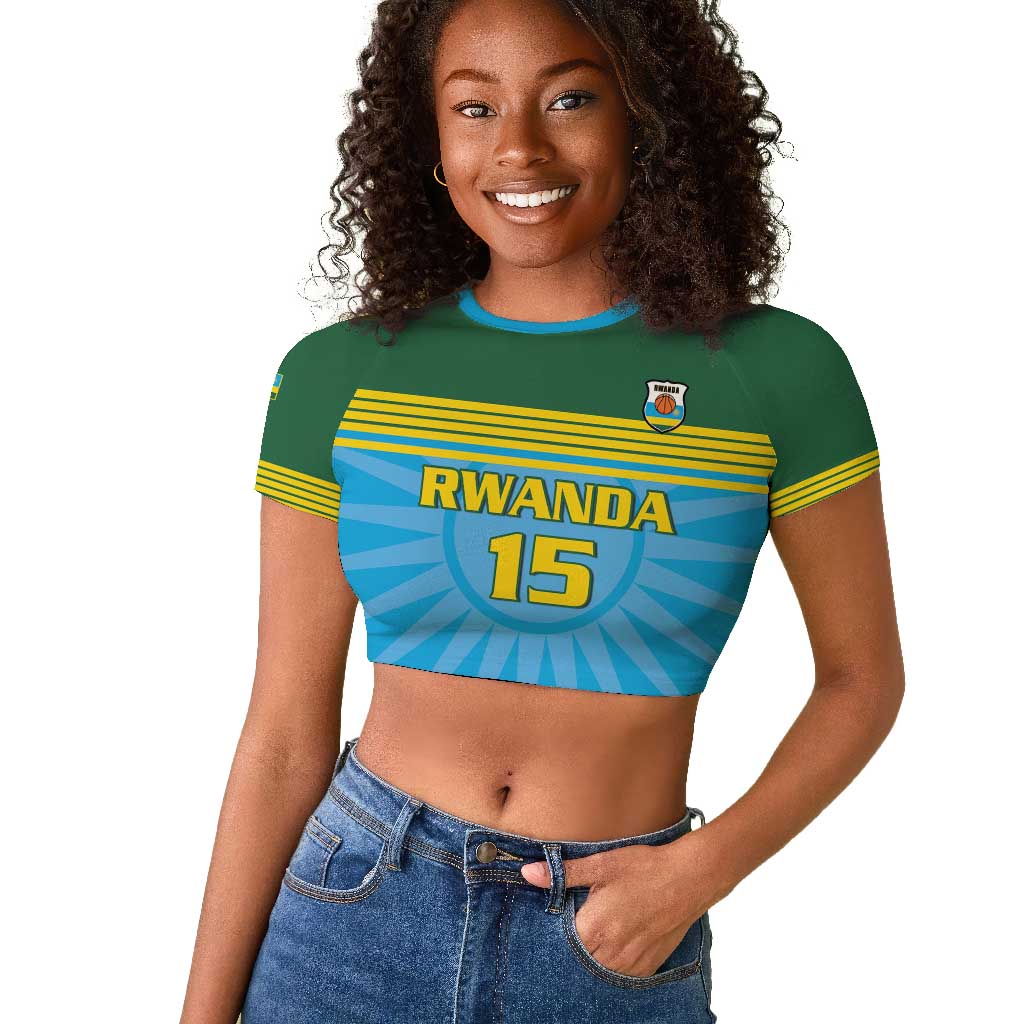 Afro Basketball Rwanda Custom Raglan Cropped T shirt Go Champions - African Pride
