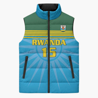 Custom Rwanda Basketball Sleeveless Puffer Jacket Go Champions