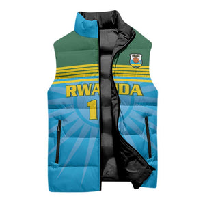 Custom Rwanda Basketball Sleeveless Puffer Jacket Go Champions