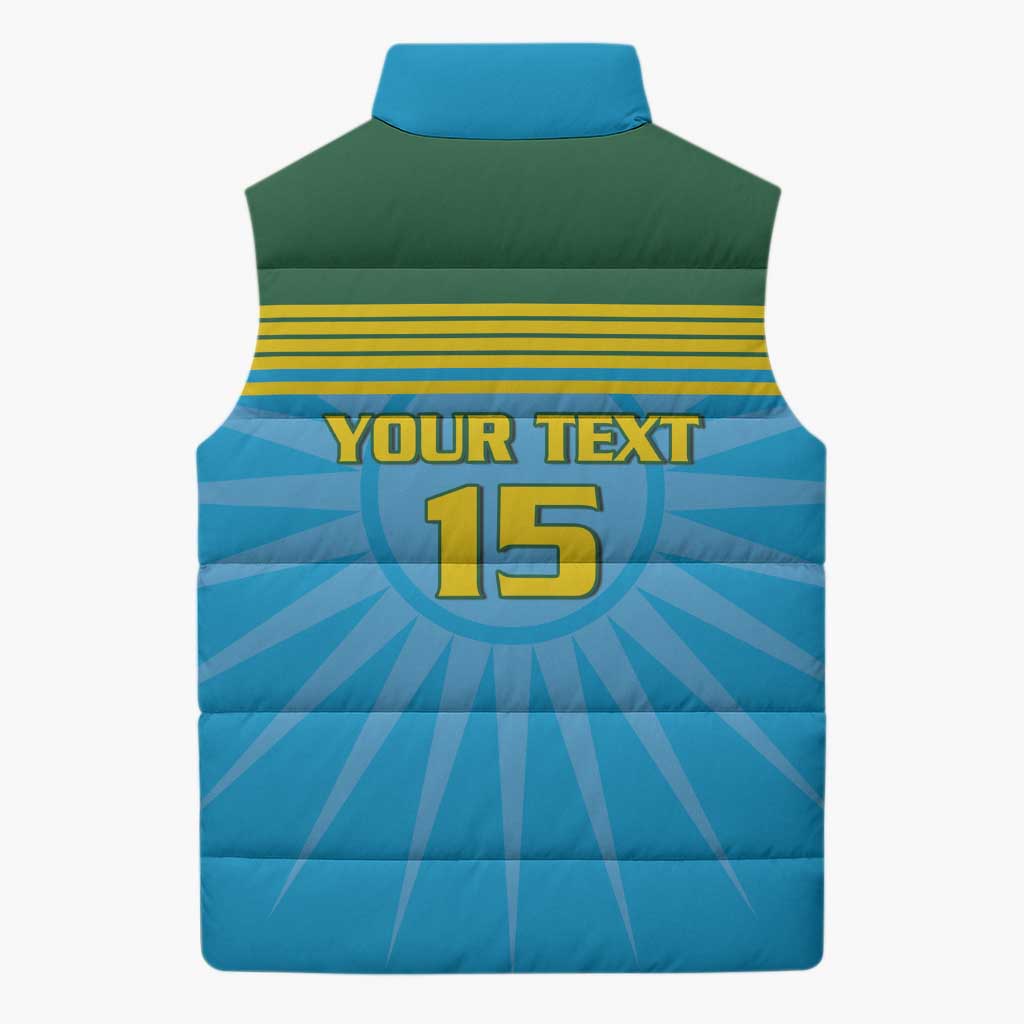 Custom Rwanda Basketball Sleeveless Puffer Jacket Go Champions