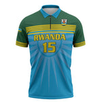 Custom Rwanda Basketball Zipper Polo Shirt Go Champions