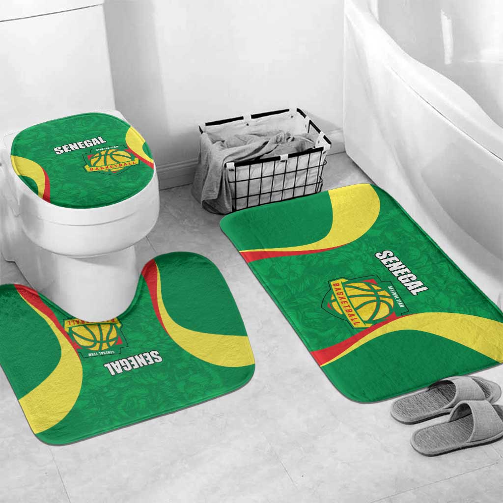 Custom Senegal Basketball Bathroom Set Go Champions Lions