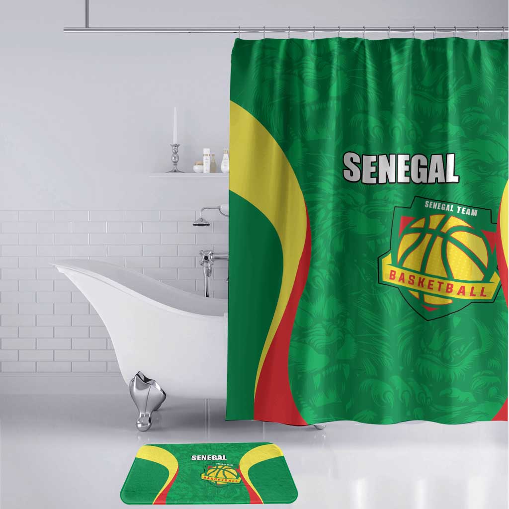 Custom Senegal Basketball Bathroom Set Go Champions Lions