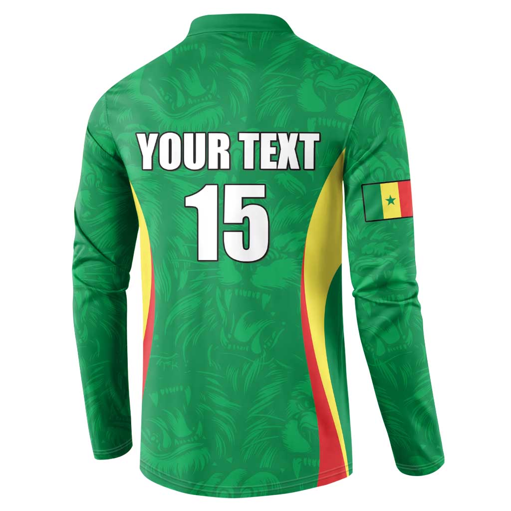 Custom Senegal Basketball Button Sweatshirt Go Champions Lions