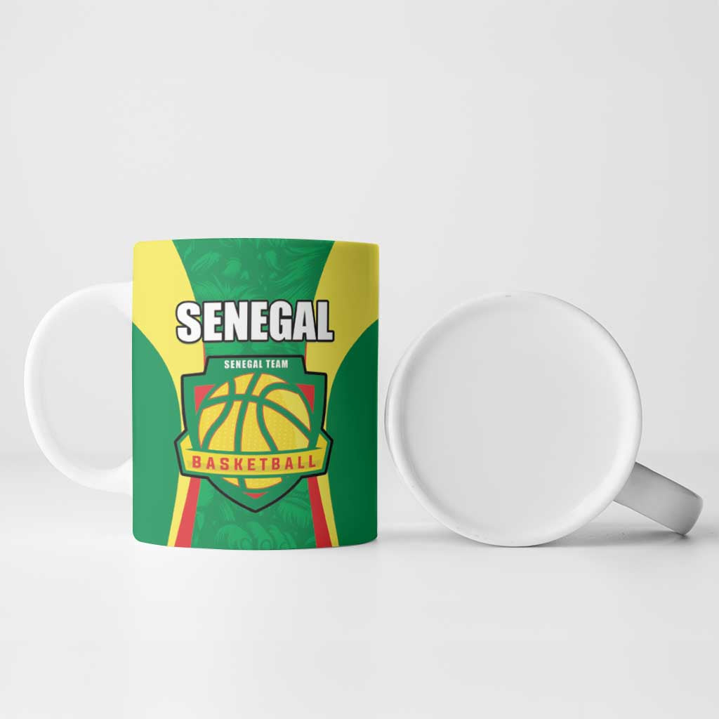Custom Senegal Basketball Ceramic Mug Go Champions Lions