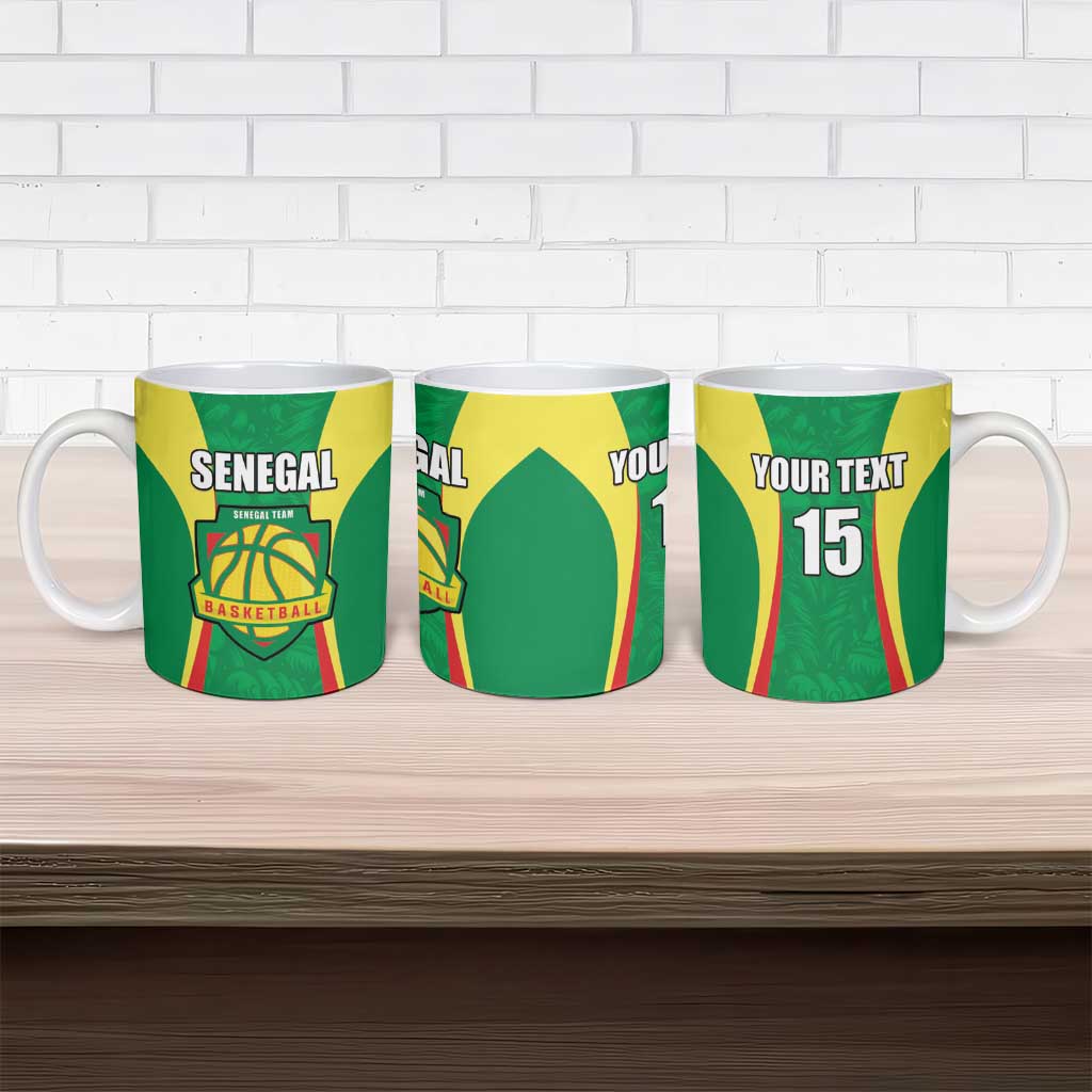 Custom Senegal Basketball Ceramic Mug Go Champions Lions