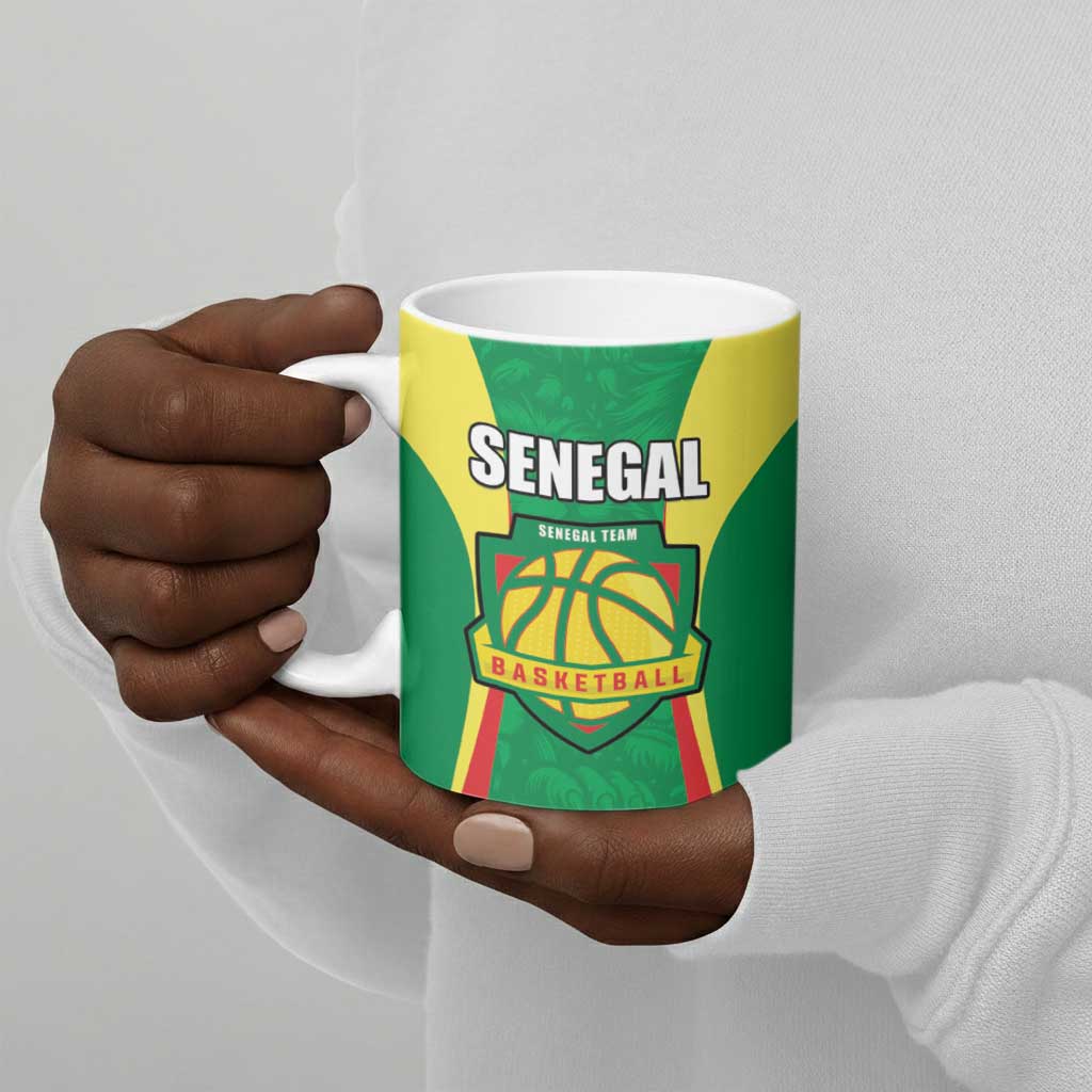 Custom Senegal Basketball Ceramic Mug Go Champions Lions