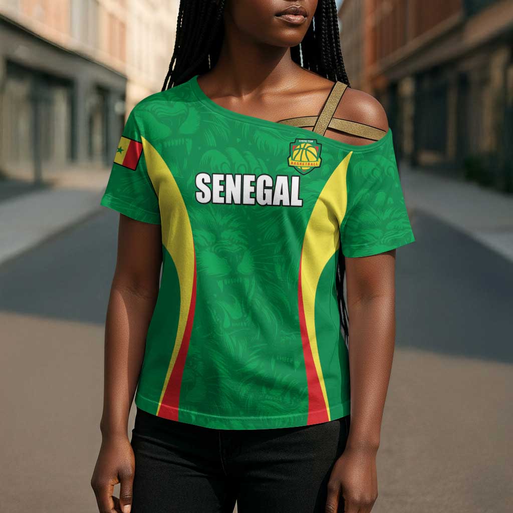 Custom Senegal Basketball Cross Shoulder Shirt Go Champions Lions