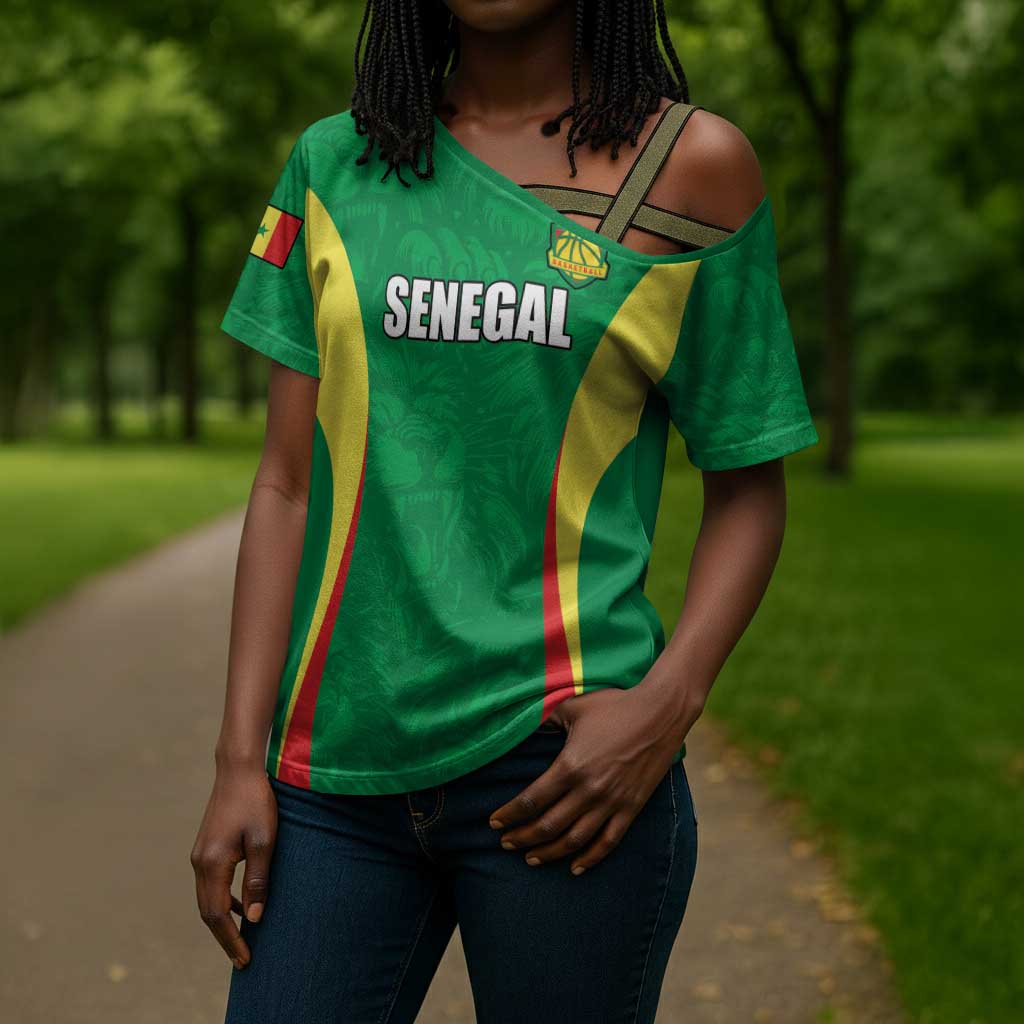 Custom Senegal Basketball Cross Shoulder Shirt Go Champions Lions