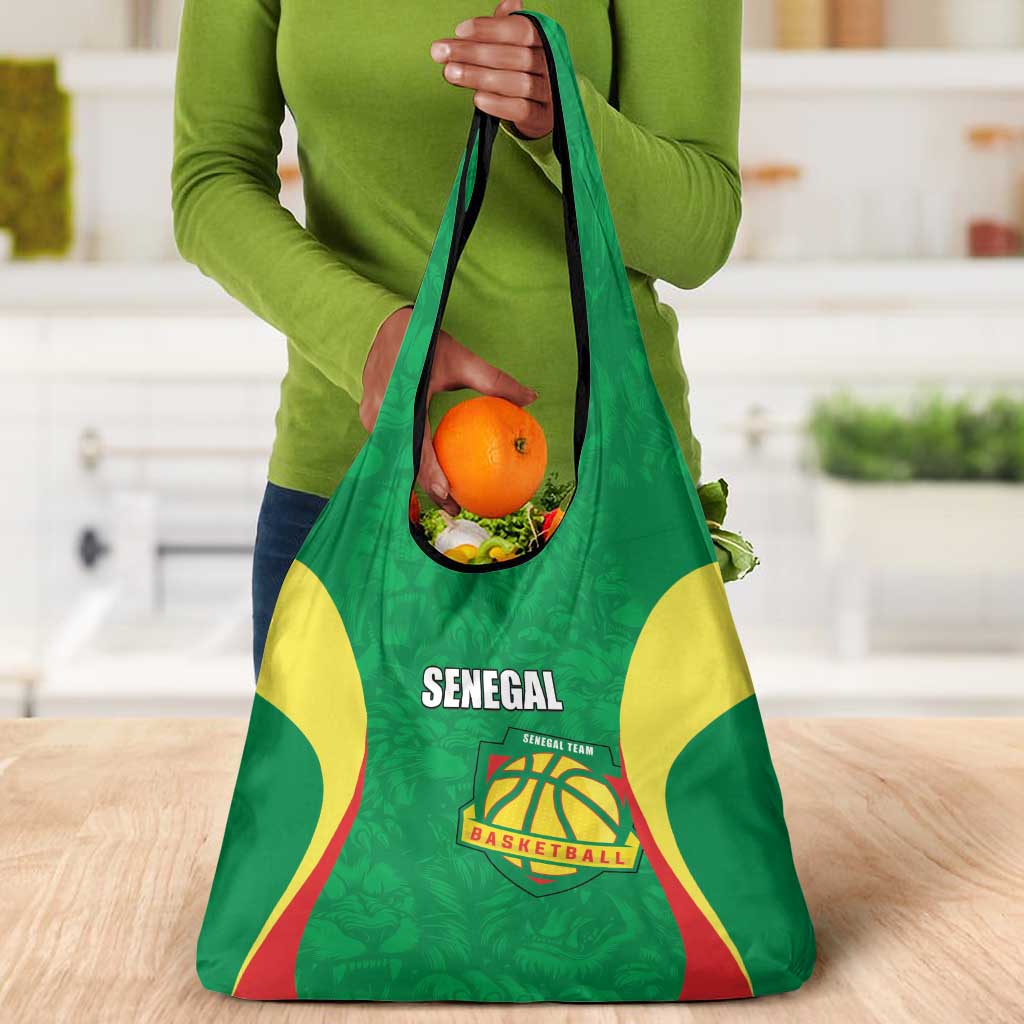 Afro Basketball Senegal Custom Grocery Bag Go Champions Lions - African Pride