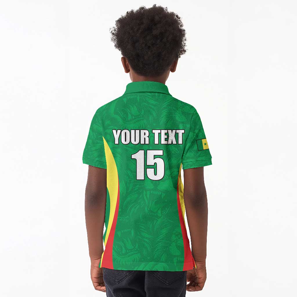 Afro Basketball Senegal Custom Kid Polo Shirt Go Champions Lions - African Pride