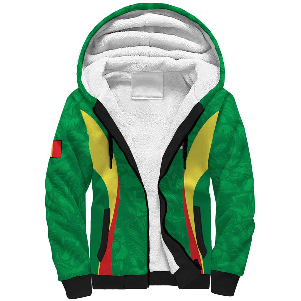 Afro Basketball Senegal Custom Sherpa Hoodie Go Champions Lions - African Pride