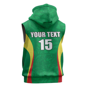 Afro Basketball Senegal Custom Sleeveless Hoodie Go Champions Lions - African Pride