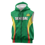 Afro Basketball Senegal Custom Sleeveless Zip Hoodie Go Champions Lions - African Pride