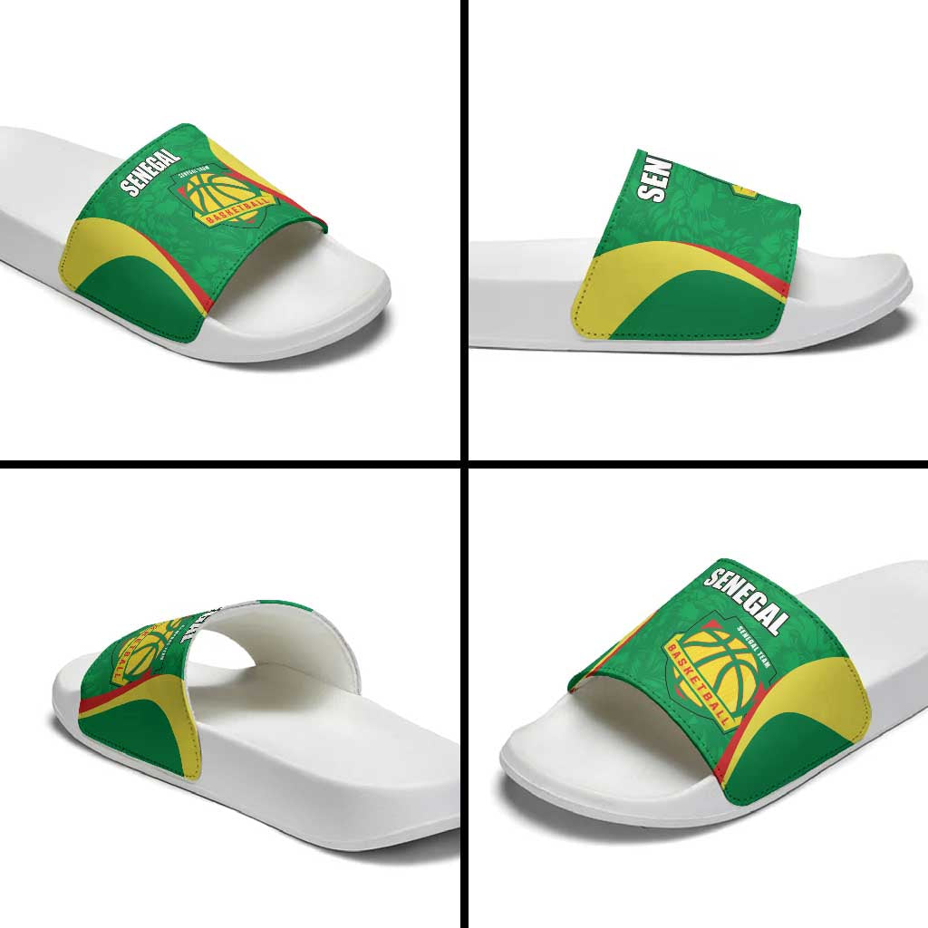 Custom Senegal Basketball Slide Sandals Go Champions Lions