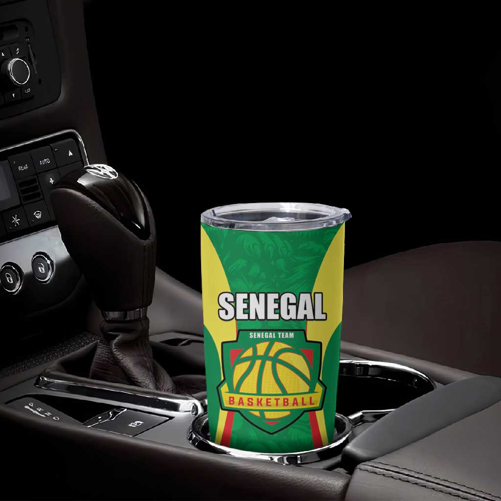 Afro Basketball Senegal Custom Tumbler Cup Go Champions Lions - African Pride
