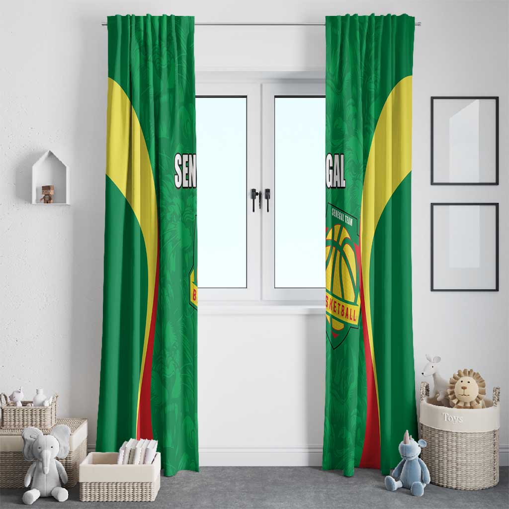 Afro Basketball Senegal Custom Window Curtain Go Champions Lions - African Pride