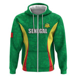 Afro Basketball Senegal Custom Zip Hoodie Go Champions Lions - African Pride