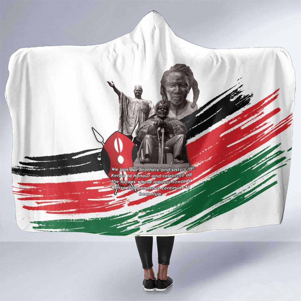 Happy Kenya Heroes Day Hooded Blanket Kenyan Heroes - African Pride