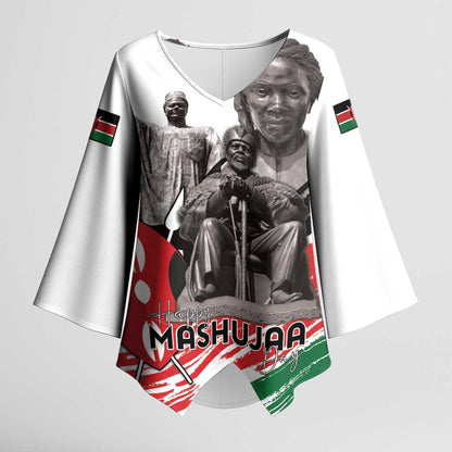Kenya Mashujaa Day Kimono Sleeve Blouse Kenyan Heroes