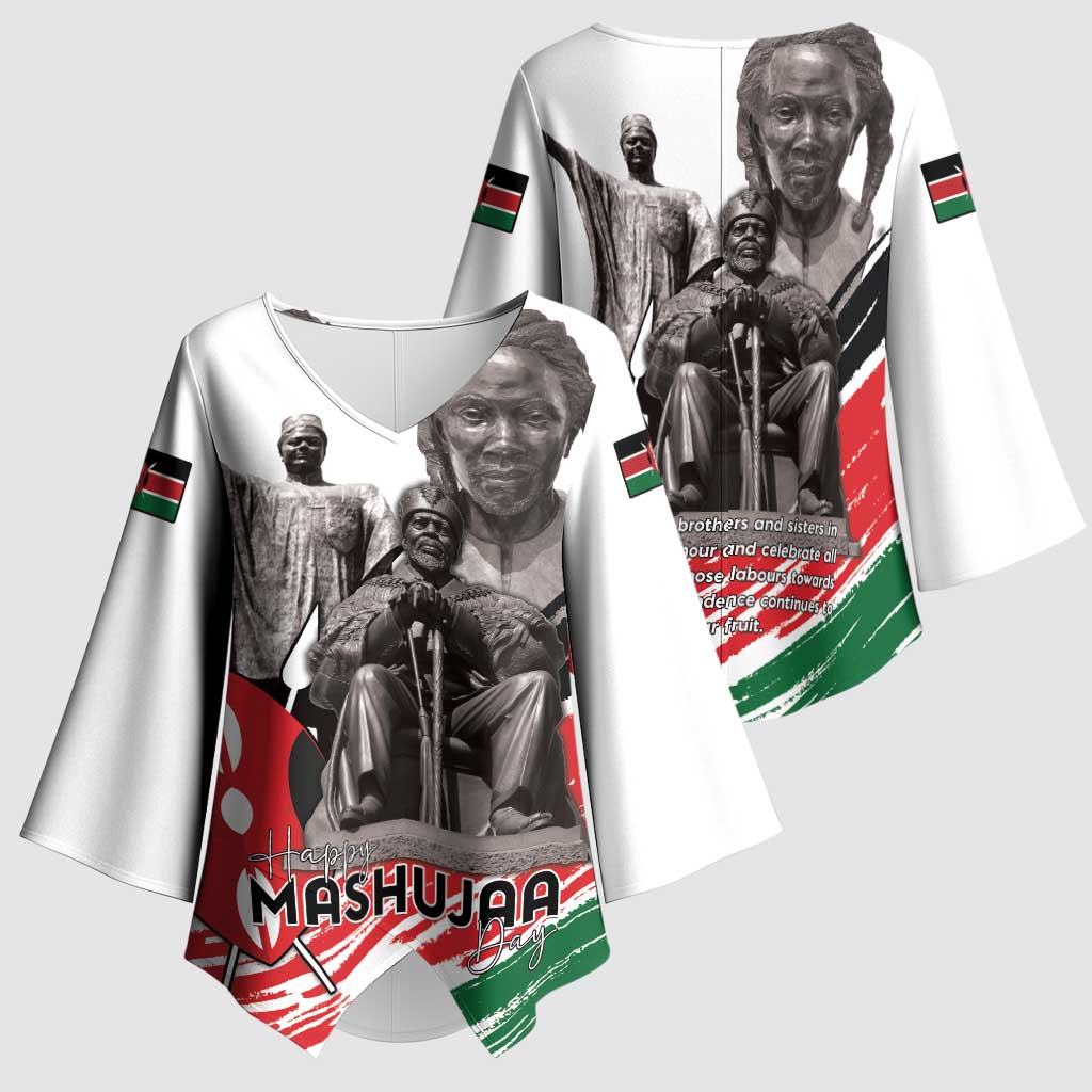 Kenya Mashujaa Day Kimono Sleeve Blouse Kenyan Heroes