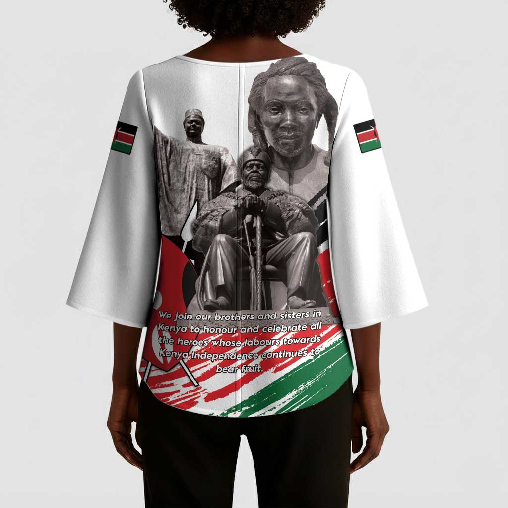 Kenya Mashujaa Day Kimono Sleeve Blouse Kenyan Heroes