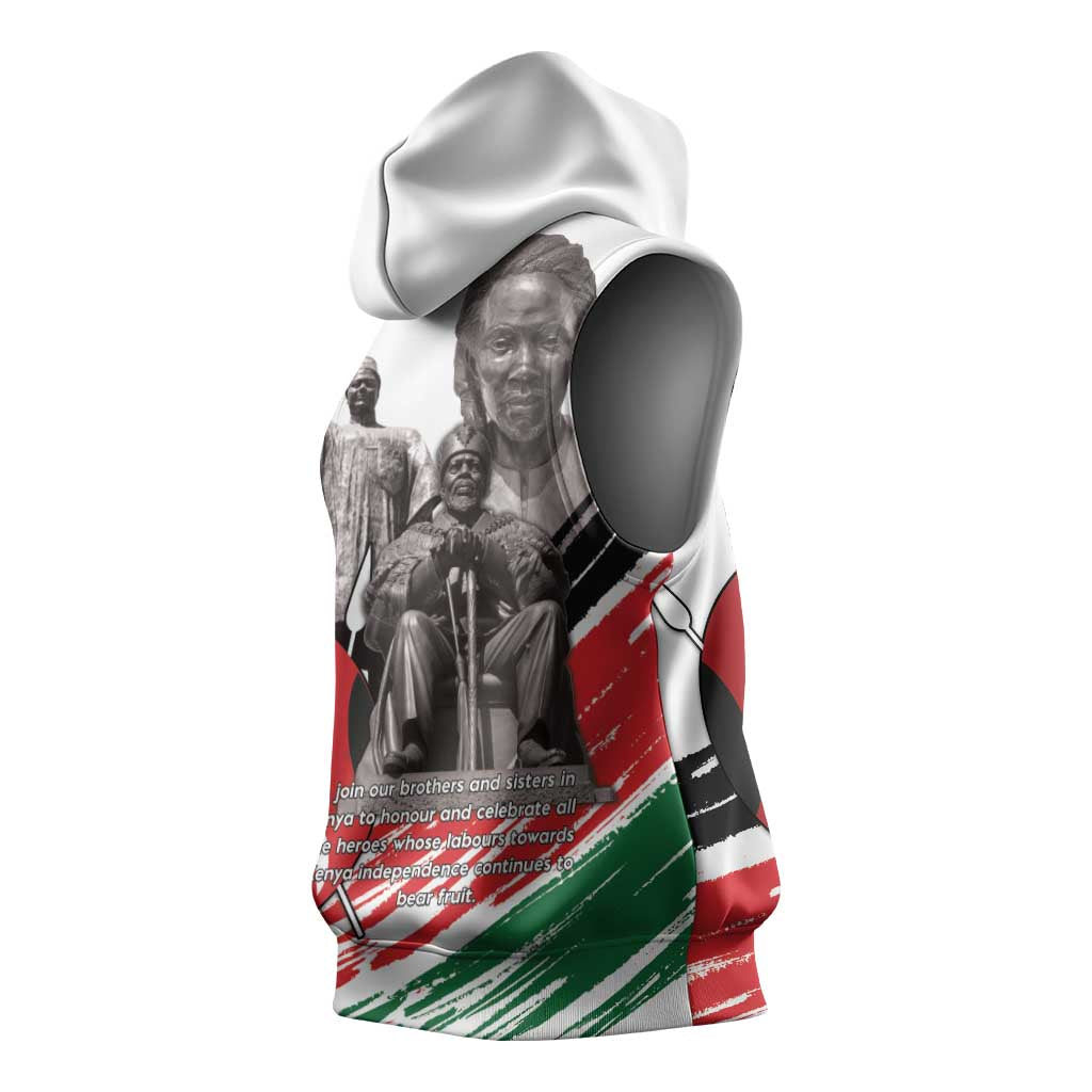 Happy Kenya Heroes Day Sleeveless Hoodie Kenyan Heroes - African Pride