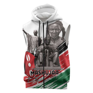 Happy Kenya Heroes Day Sleeveless Zip Hoodie Kenyan Heroes - African Pride