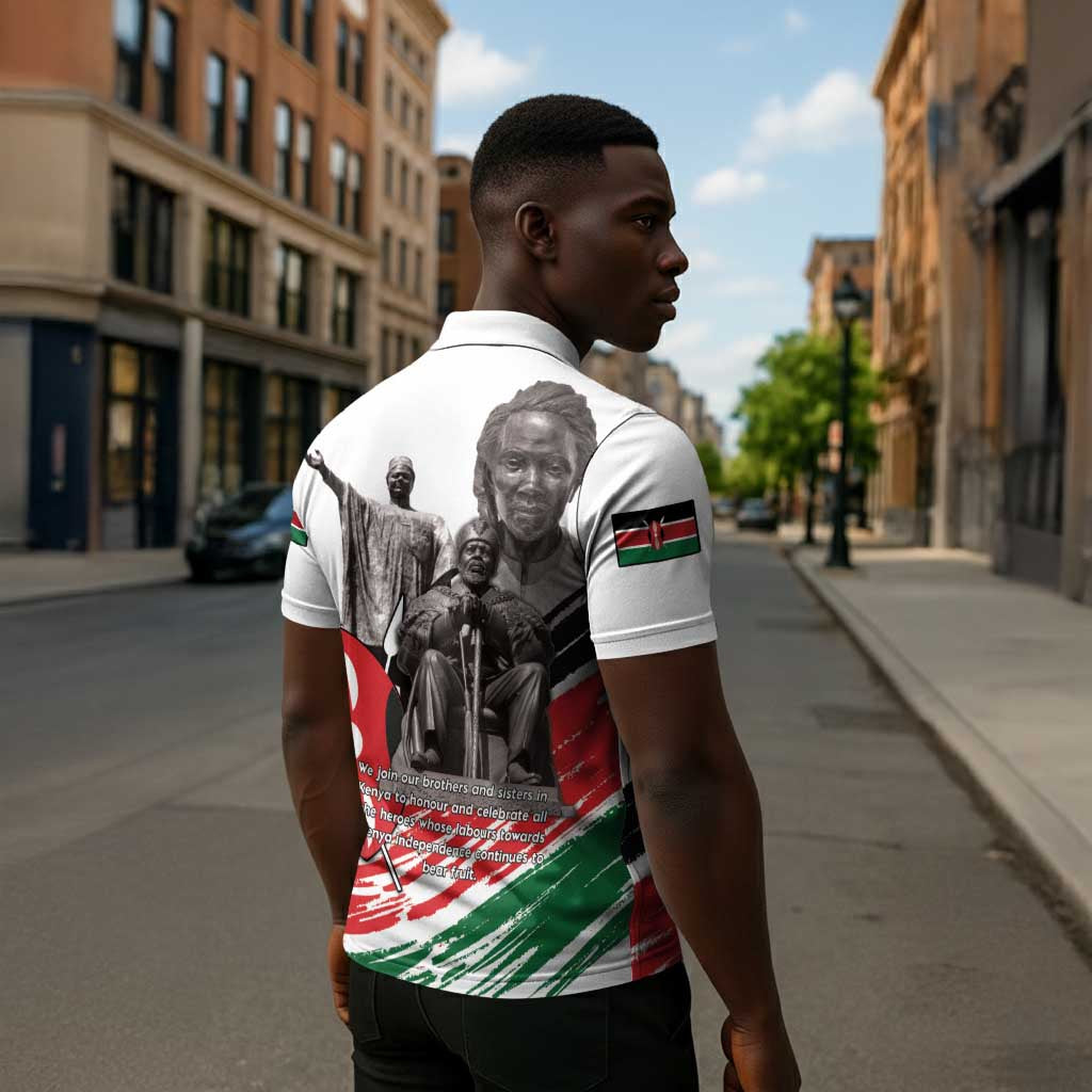 Kenya Mashujaa Day Zipper Polo Shirt Kenyan Heroes
