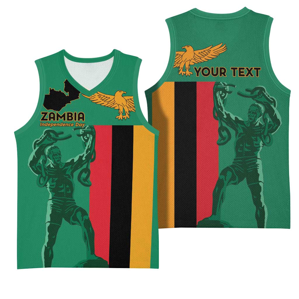 Zambia Independence Day Personalized Basketball Jersey Statue of Freedom LT15