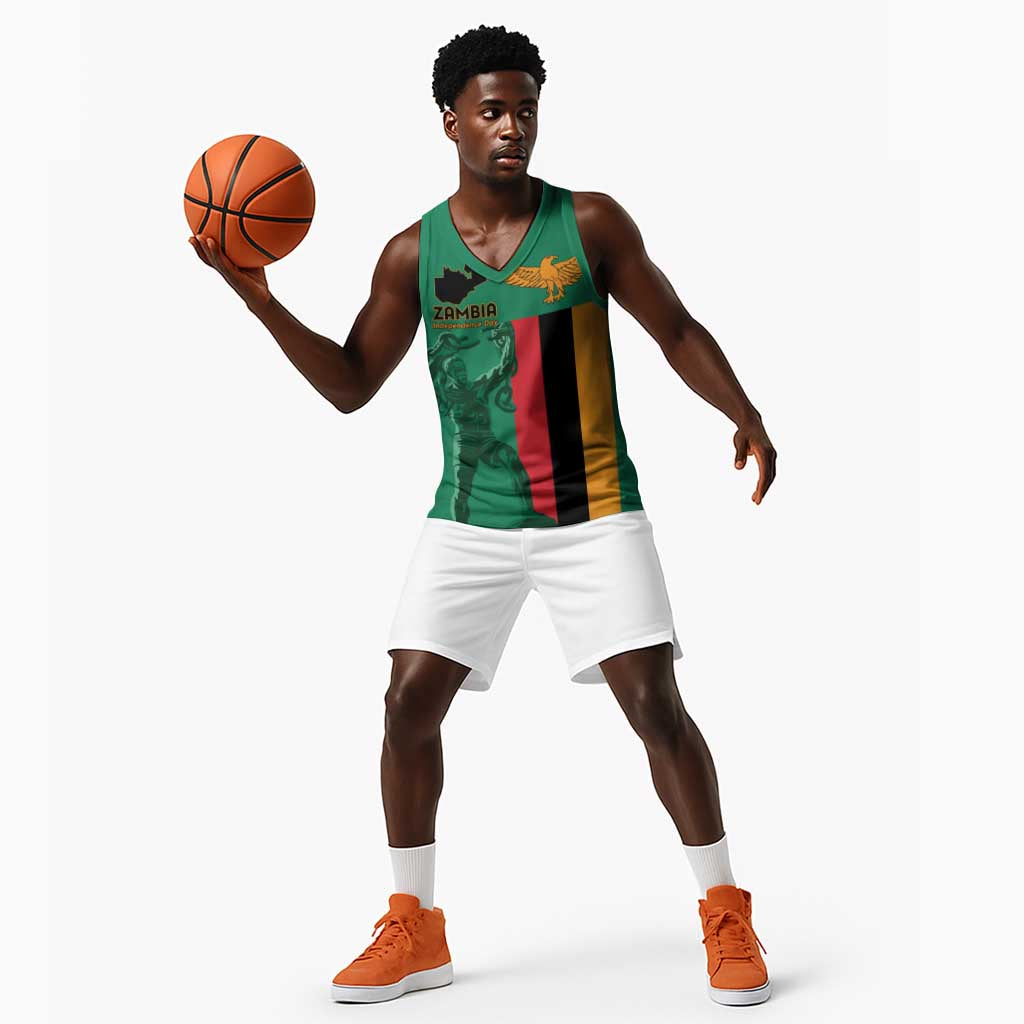 Zambia Independence Day Personalized Basketball Jersey Statue of Freedom LT15